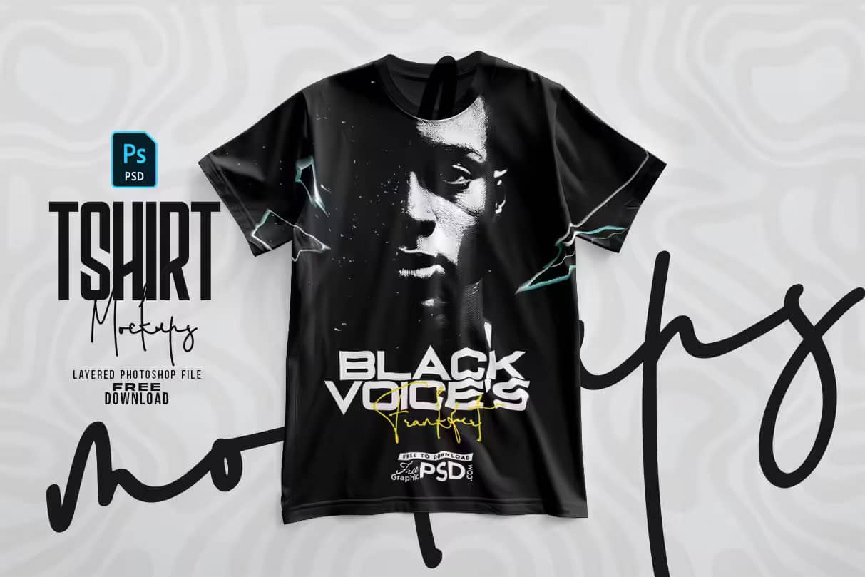 Free Oversized Tshirt-Front Side Mockup PSD