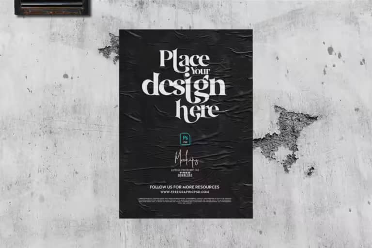 Download Poster Mockup PSD Template Free Now